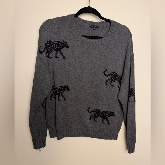 Rails Perci Ash Jungle Cat cotton cashmere sweater size medium - Picture 2 of 6